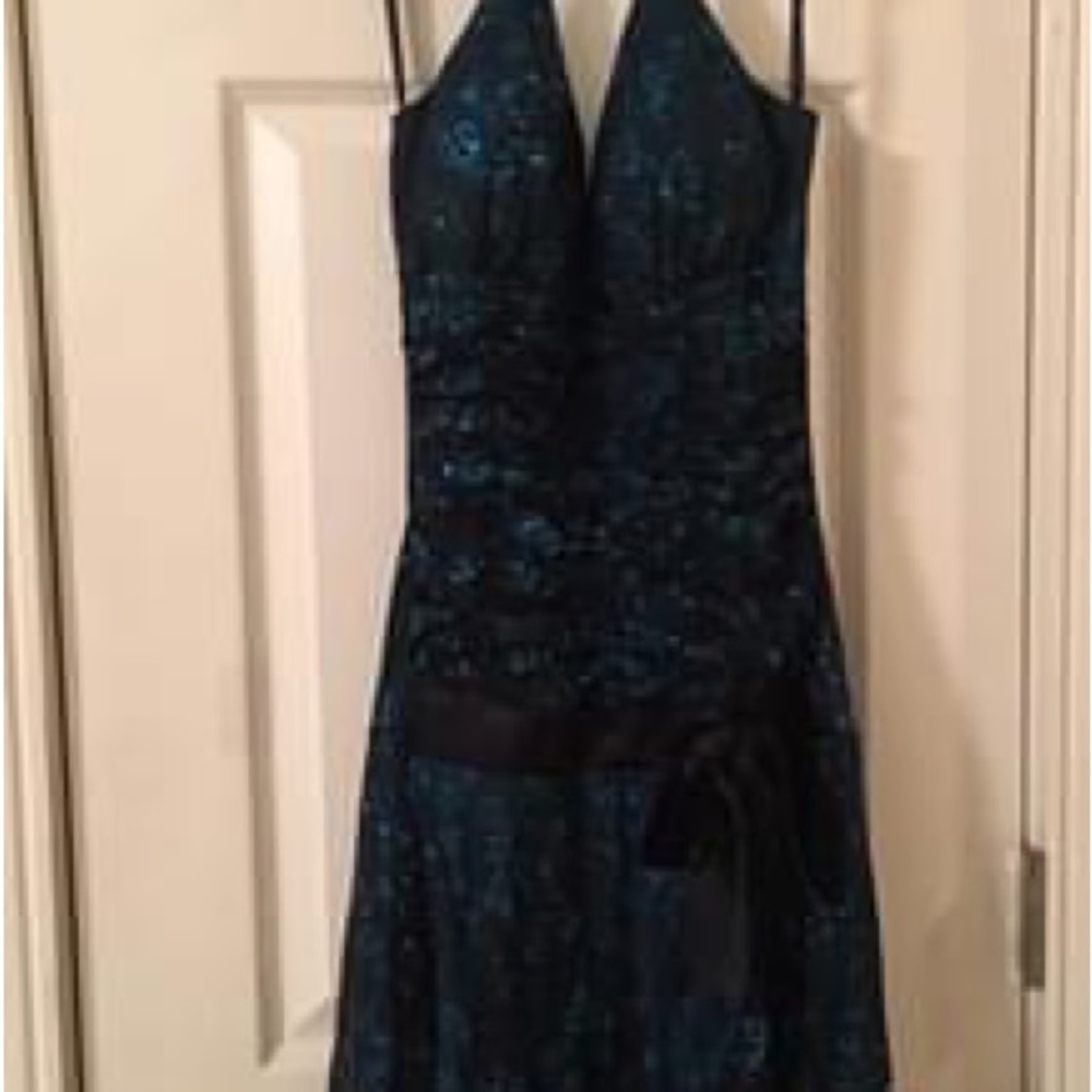 Black/ Teal cocktail dress